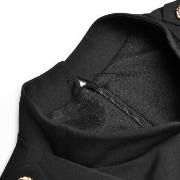 Golden Phoenix Black Embroidery Asymmetrical Dress - Picture 6 of 8